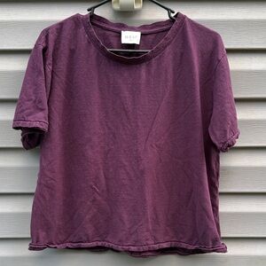 Wrap London | Purple Hemp Organic Cotton Short Sleeve Top size 10